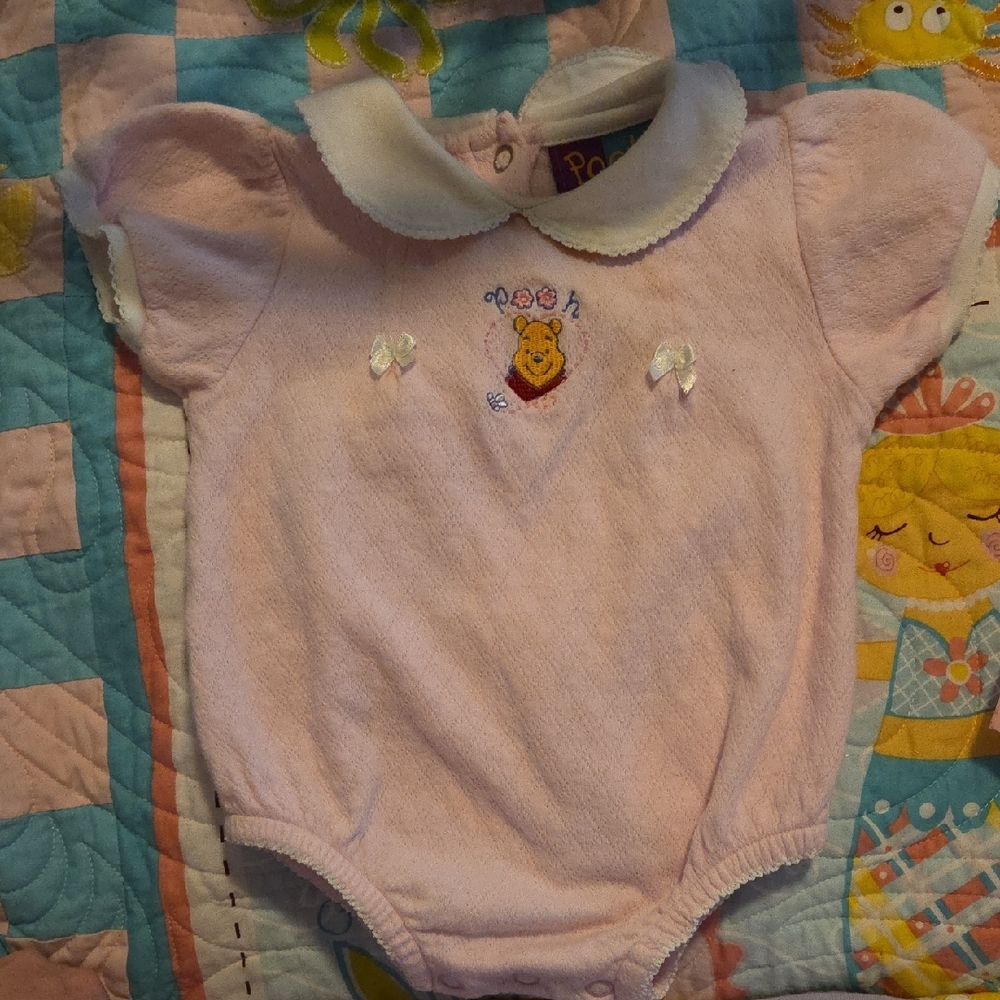 Disney Y2K Pink Winnie the Pooh Baby One-Piece Romper